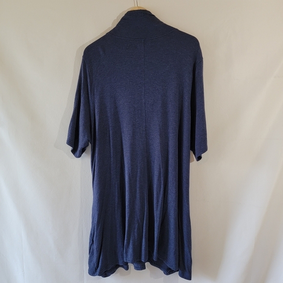 Cj Banks Women Plus Sz Soft Stretchy Lagenlook Top 3X Cowlneck Zip-Up Drawstring - Picture 2 of 12